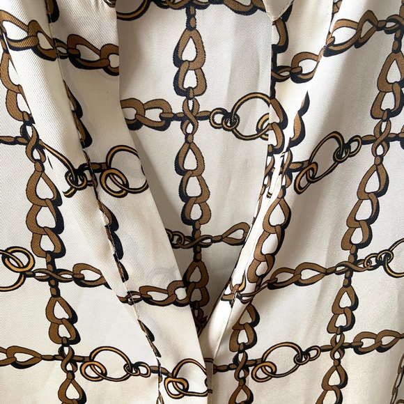 Zara chain link cream gold blouse Xl - Picture 2 of 9
